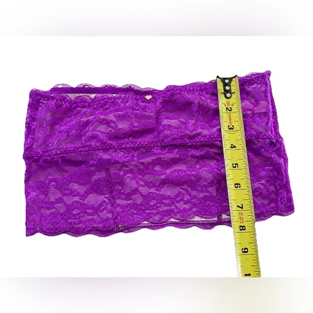 PINK Victoria’s Secret Purple Lace Rhinestone Bandeau Bralette L